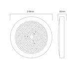 ^ LED ΠΛΑΣΤΙΚΟ Φ/Σ ΠΙΣΙΝΑΣ 20W 6000K 2200LM 110° IP68 12V DC Φ210Χ20mm - Image 2