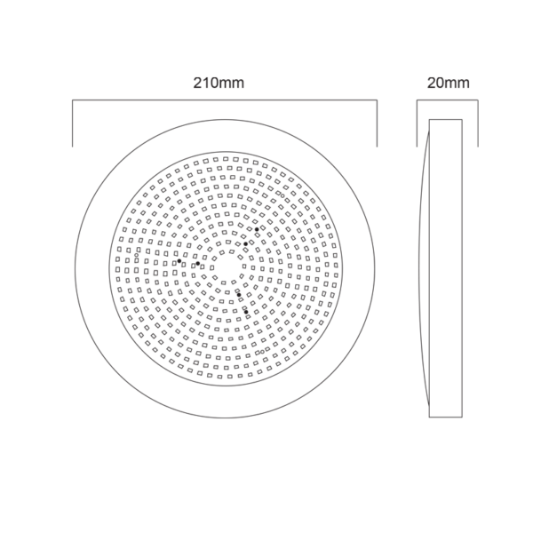 ^ LED ΠΛΑΣΤΙΚΟ Φ/Σ ΠΙΣΙΝΑΣ 20W 6000K 2200LM 110° IP68 12V DC Φ210Χ20mm - Image 2