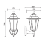 6S PLASTIC WALL GARDEN WHITE LUMINAIRE E27 IP44 - Image 2