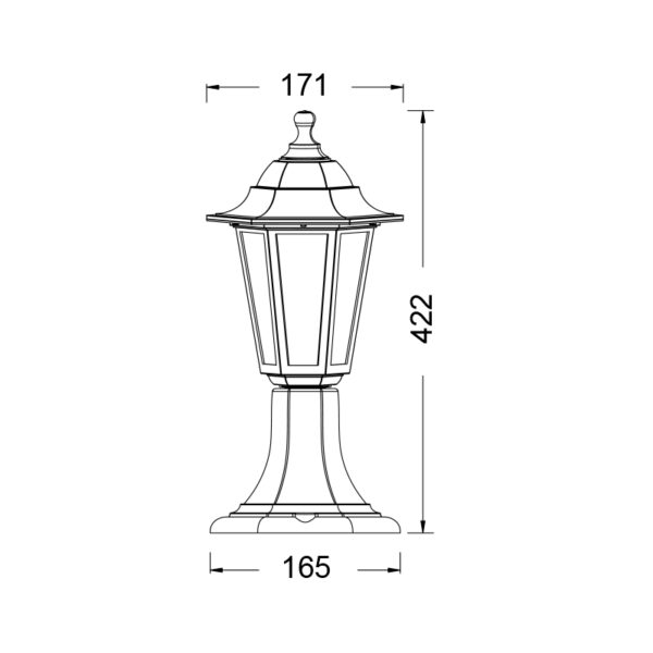 6S PLASTIC FLOOR GARDEN WHITE LUMINAIRE 41CM E27 IP44 - Image 2