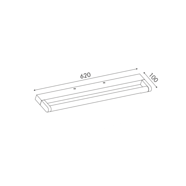ΕΠΙΤΟΙΧΟ Φ/Σ LED 12W 780LM 3000K ΜΑΥΡΟ ΑΛΟΥΜΙΝΙΟ 620Χ100Χ25ΜΜ BATI - Image 3