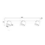 ^ΕΠΙΤΟΙΧΟ Φ/Σ LED 15W COB 80° 3000K 1200LM ΜΑΥΡΟ ΑΛΟΥΜΙΝΙΟ 54X7XH10CM PLUTO - Image 2