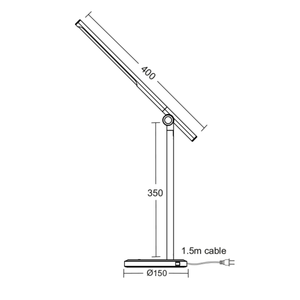 ΕΠΙΤΡΑΠΕΖΙΟ Φ/Σ LED 7W ΑΣΗΜΙ+ΛΕΥΚΟ CCT 300LM DIMMABLE+TOUCH SWITCH+USB CHARGER DEGAS - Image 2