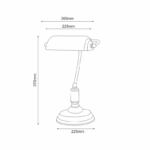 Φ/Σ ΓΡΑΦΕΙΟΥ 1ΧΕ27 ΠΡΑΣΙΝΟ ΓΥΑΛΙ ΠΑΤΙΝΑ ΟΡΕΙΧΑΛΚΟ ΜΕΤΑΛΛΟ 250Χ300 PRESTIGE - Image 3