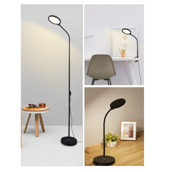 LED ΓΡΑΦΕΙΟΥ 3 IN 1 10W ΜΑΥΡΟ ABS+ΑΛΟΥΜΙΝΙΟ CCT STEP DIMMABLE 32Χ40Χ7 STEFAN - Image 2
