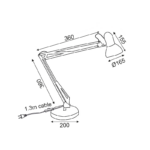 ΠΟΡΤΑΤΙΦ ΜΑΥΡΟ E27 1X60W H85CM PENNA - Image 2