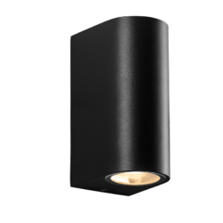 GU10 WALL LUMINAIRE PLASTIC 230V AC BLACK IP65 MAX.2X3W LED