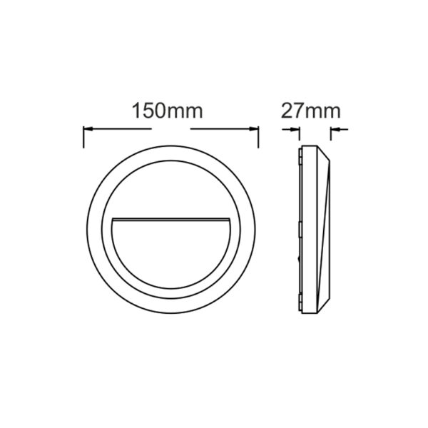LED WALL ROUND LUMINAIRE WHITE 230V AC IP65 2W 3000K 100LM RA80 - Image 2
