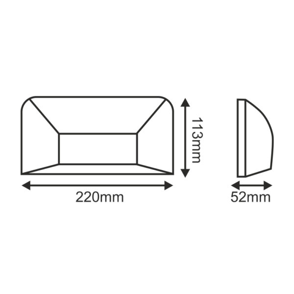 LED WALL RECTANGLE LUMINAIRE WHITE 230V AC IP65 6W 3000K 350LM RA80 - Image 2