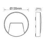 LED WALL ROUND LUMINAIRE RUST 230V AC IP65 3W 3000K 200LM RA80 - Image 2