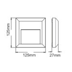 LED WALL SQUARE LUMINAIRE RUST 230V AC IP65 2W 3000K 100LM RA80 - Image 2