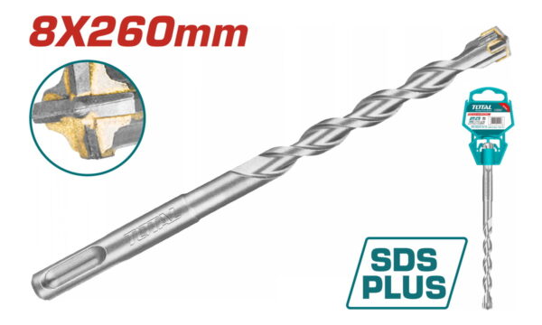 TOTAL ΔΙΑΜΑΝΤΟΤΡΥΠΑΝΟ SDS-PLUS ΤΕΤΡΑΚΟΠΟ S4L 8 X 260mm (TAC310804C)
