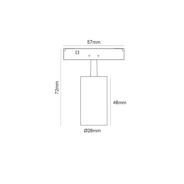ΜΙΝΙ ΜΑΥΡΟ ΜΑΓΝΗΤΙΚΟ ΣΠΟΤ 24V DC 2W 4000K 190LM 24° RA90 5YRS Φ26*46(72)ΜΜ - Image 2