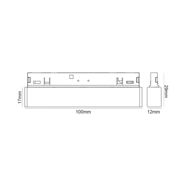 ΜΙΝΙ ΜΑΥΡΟ ΜΑΓΝΗΤΙΚΟ ΦΩΤΙΣΤΙΚΟ 24V DC 5W 4000K 250LM 36° RA90 5YRS L100ΜΜ - Image 2