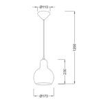 NETTO ΚΡΕΜΑΣΤΟ ΚΕΧΡΙΜΠΑΡΙ ΓΥΑΛΙ Φ17cm 1X40W E27 BLOOM - Image 2