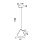 ^ΚΡΕΜΑΣΤΟ Φ/Σ LED 7W 3000K 725LM ΜΑΥΡΟ ΜΕΤΑΛΛΙΚΟ 23X11XH128CM EUCLID2 - Image 2