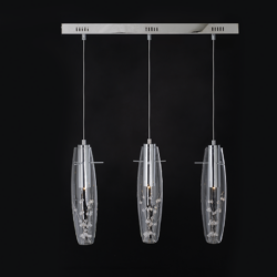 NETTO ΚΡΕΜΑΣΤΟ LED 3X3W 3000K ΓΥΑΛ+ΧΡΩΜ ΜΕΤΑΛ+ΚΡΥΣΤΑΛ 65Χ7ΧΗ100CM VANI
