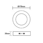 ΛΕΥΚΟ ΣΤΡΟΓΓΥΛΟ LED ΠΑΝΕΛ ΟΡΟΦΗΣ 12W 4000K 1100Lm Φ160mm 230V AC Ra80 - Image 2
