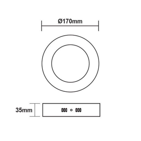 ΛΕΥΚΟ ΣΤΡΟΓΓΥΛΟ LED ΠΑΝΕΛ ΟΡΟΦΗΣ 12W 4000K 1100Lm Φ160mm 230V AC Ra80 - Image 2