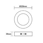 ΛΕΥΚΟ ΣΤΡΟΓΓΥΛΟ LED ΠΑΝΕΛ ΟΡΟΦΗΣ 18W 3000K 1700Lm Φ209mm 230V AC Ra80 - Image 2