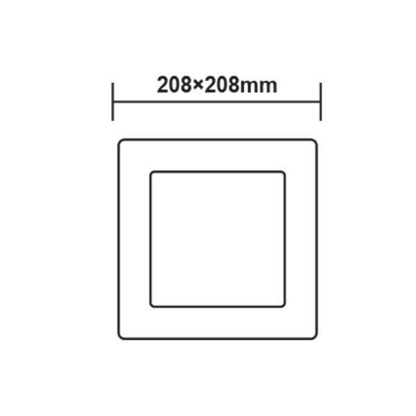 ΛΕΥΚΟ ΤΕΤΡΑΓΩΝΟ LED ΠΑΝΕΛ ΟΡΟΦΗΣ 18W 4000K 1800Lm 208x208mm 230V AC Ra80 - Image 2