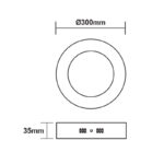 ΛΕΥΚΟ ΣΤΡΟΓΓΥΛΟ LED ΠΑΝΕΛ ΟΡΟΦΗΣ 23W 4000K 2120Lm Φ285mm 230V AC Ra80 - Image 2