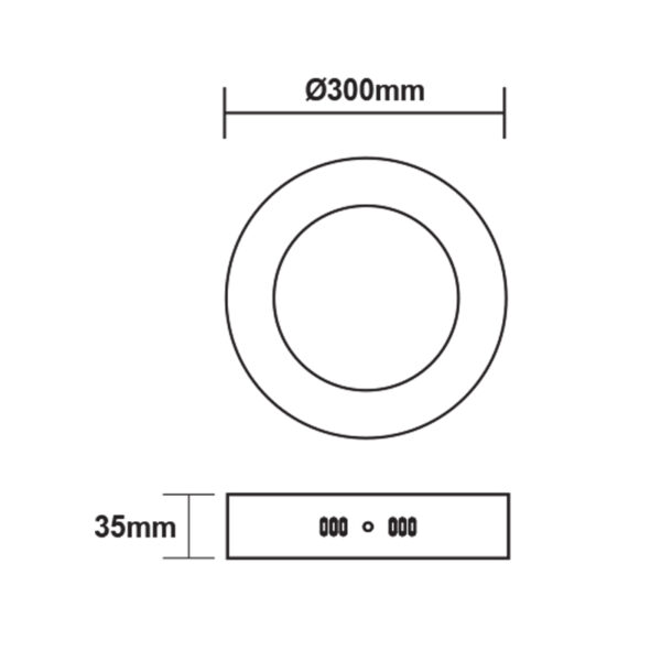 ΛΕΥΚΟ ΣΤΡΟΓΓΥΛΟ LED ΠΑΝΕΛ ΟΡΟΦΗΣ 23W 6500K 2120Lm Φ285mm 230V AC Ra80 - Image 2