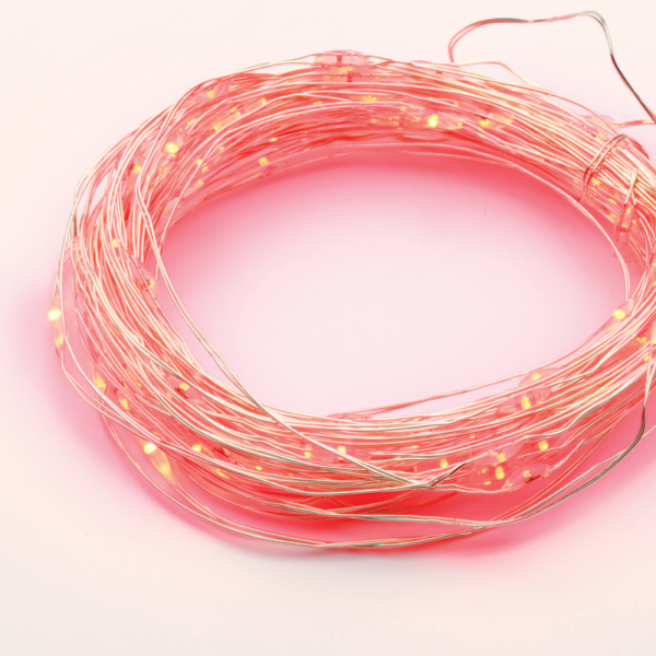 100 LED ΛΑΜΠΑΚ ΣΕΙΡΑ ΧΡΟΝΟΔΙΑΚ ΚΟΚΚΙΝΟ ΑΣΗΜΙ ΚΑΛΩΔ ΧΑΛΚΟΥ & ΜΠΑΤΑΡ 3xAA IP44 10m+10cm