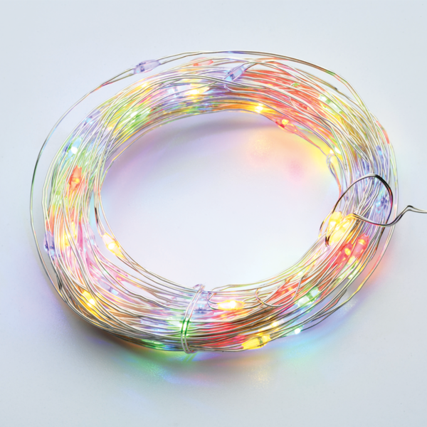300 LED ΛΑΜΠΑΚ ΣΕΙΡΑ RGBY ΑΣΗΜΙ ΚΑΛΩΔ ΧΑΛΚΟΥ ΑΝΤΑΠΤΟΡ(3VDC) & 8 ΠΡΟΓΡΑΜ IP44  30m+3m 7.2W