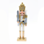 ^ ΚΑΡΥΟΘΡΑΥΣΤΗΣ ΒΑΣΙΛΙΑΣ ΛΕΥΚΟΣ+ΧΡΥΣΟΣ ΜΕ ΣΠΑΘΙ H30CM