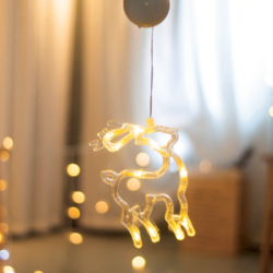 "WINDOW PLASTIC DEER" 10 LED ΛΑΜΠΑΚΙΑ  WW ΜΠΑΤ. (3ΧΑΑΑ) IP20 13X19CM