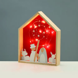 ^WOODEN HOUSE ΚΟΚΚΙΝΟ 10 LED ΛΑΜΠ ΚΑΛΩΔΙΟ ΧΑΛΚΟΥ ΘΕΡΜΟ ΣΤΑΘΕΡΟ ΜΠΑΤ (2ΧΑΑA) 20*4