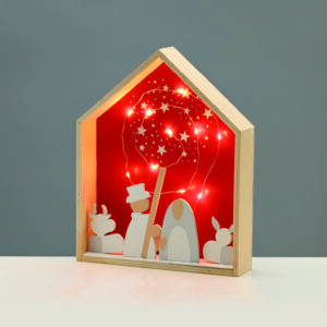 ^WOODEN HOUSE ΚΟΚΚΙΝΟ 10 LED ΛΑΜΠ ΚΑΛΩΔΙΟ ΧΑΛΚΟΥ ΘΕΡΜΟ ΣΤΑΘΕΡΟ ΜΠΑΤ (2ΧΑΑA) 20*4