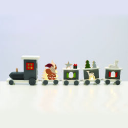 ^WOODEN TRAIN  9 LED ΛΑΜΠ  ΣΕΙΡΑ ΘΕΡΜΟ ΜΠΑΤ (2ΧΑΑA) 45*5*11cm IP20^
