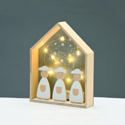 ^WOODEN HOUSE ΓΚΡΙ 10 LED ΛΑΜΠ ΚΑΛΩΔΙΟ ΧΑΛΚΟΥ ΘΕΡΜΟ ΣΤΑΘΕΡΟ ΜΠΑΤ (2ΧΑΑA) 20*4