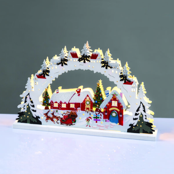^WOODEN HOUSE 15 LED ΛΑΜΠ ΘΕΡΜΟ ΣΤΑΘΕΡΟ ΜΠΑΤ (2ΧΑΑA) 30*5*19cm IP20^