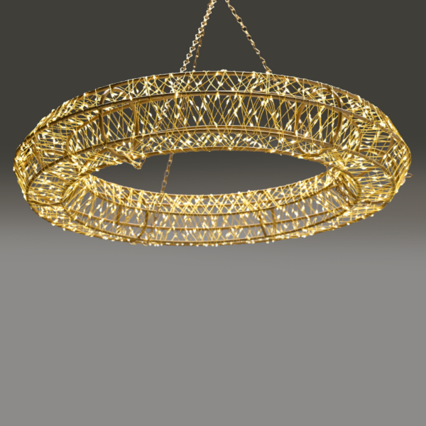^3D COPPER WIRE METAL MOTIF RING 1440LED ΛΑΜΠ ΚΑΛ ΧΑΛΚ ΘΕΡΜ IP44 ΑΝΤΑΠ(3VDC)ΑΛΥΣΙΔ 40cm ΑΓΚΙΣ 5mΚΑΛ