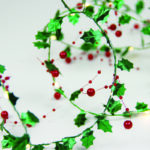 ^MISTLETOE BERRIES GARLAND 20 LED ΛΑΜΠ ΚΑΛΩΔΙΟ ΧΑΛΚΟΥ ΘΕΡΜΟ ΣΤΑΘΕΡΟ ΜΠΑΤ (2ΧΑΑ) 1