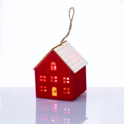 ^FELT HOUSE WOODEN ROOF ΚΟΚΚΙΝΟ 1 MINI LED ΔΙΑΚ ΘΕΡΜΟ ΛΑΜΠ ΜΠΑΤ 3*AG10 (ΣΥΜΠΕΡΙΛΑΜΒ) 8*8*9