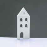 ^WOODEN DECORATIVE WHITE HOUSE  ΜΟΤΙΦ 7*2*18cm^