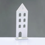 ^WOODEN DECORATIVE WHITE HOUSE  ΜΟΤΙΦ 11.5*5*33