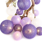 ^ “WOVEN BALL FAIRY LIGHTS” ΜΩΒ-ΑΣΠΡH ΜΠΑΛΑ 20 LED ΛΑΜΠΑΚ ΣΕΙΡΑ ΜΠΑΤΑΡ(3xΑΑ) ΘΕΡΜΟ ΛΕΥΚΟ IP20 285+30