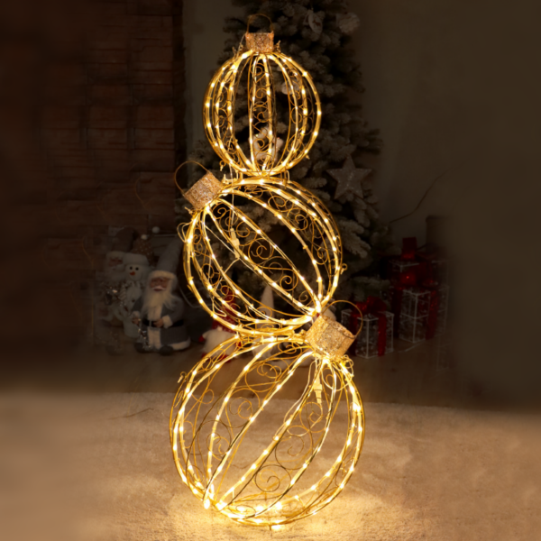 SET OF 3 3D BALLS 262LED ΛΑΜΠ ΘΕΡΜΑ ΣΤΑΘ&FLASH ΧΡΥΣΟ ΚΑΛ ΧΑΛΚ ΑΝΤΑΠΤ 4