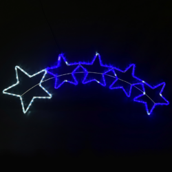 5 STARS 144 LED 6m ΜΟΝΟΚ. ΦΩΤ ΛΕΥΚΟ & ΜΠΛΕ FLASH IP65
