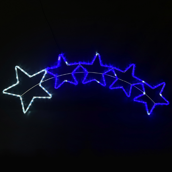 5 STARS 144 LED 6m ΜΟΝΟΚ. ΦΩΤ ΛΕΥΚΟ & ΜΠΛΕ FLASH IP65