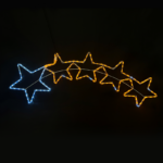 5 STARS 144 LED 6m ΜΟΝΟΚ. ΦΩΤ ΛΕΥΚΟ & ΚΙΤΡΙΝΟ FLASH IP65 150*50cm 1.5m ΚΑΛ.