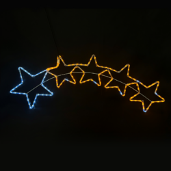 5 STARS 144 LED 6m ΜΟΝΟΚ. ΦΩΤ ΛΕΥΚΟ & ΚΙΤΡΙΝΟ FLASH IP65 150*50cm 1.5m ΚΑΛ.