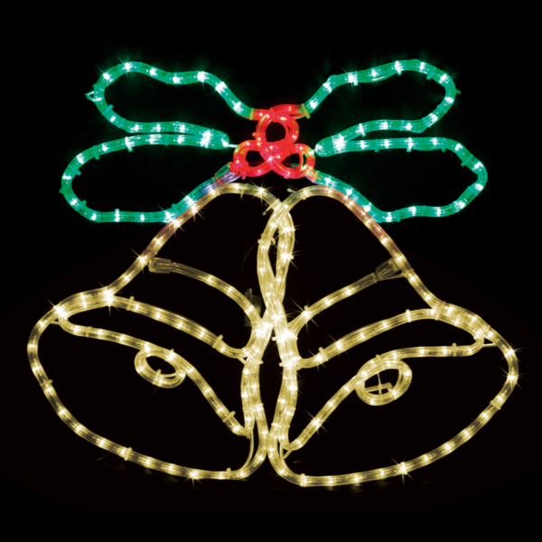 "DOUBLE BELLS" 288LED ΣΧΕΔΙΟ 8m ΦΩΤΟΣΩΛ RED-GREEN-YELLOW IP65 75x58cm 1.5m ΚΑΛΩΔ