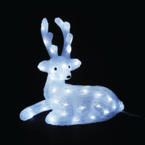 ACRYLIC SITTING REINDEER 55 LED ΛΕΥΚΑ IP44 36*16