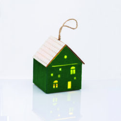 ^FELT HOUSE WOODEN ROOF ΠΡΑΣΙΝΟ 1 MINI LED ΔΙΑΚ ΘΕΡΜΟ ΛΑΜΠ ΜΠΑΤ 3*AG10 (ΣΥΜΠΕΡΙΛΑΜΒ) 8*8*9